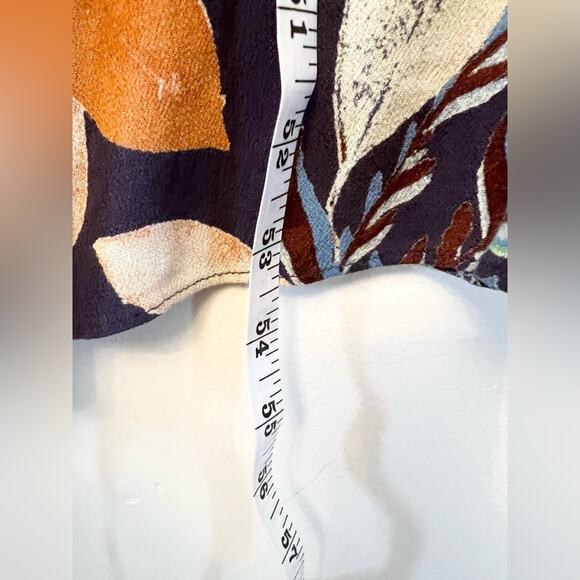 Free People Island Time Blue Floral Wide Leg Jumpsuit One Shoulder cropped boho - Picture 10 of 12